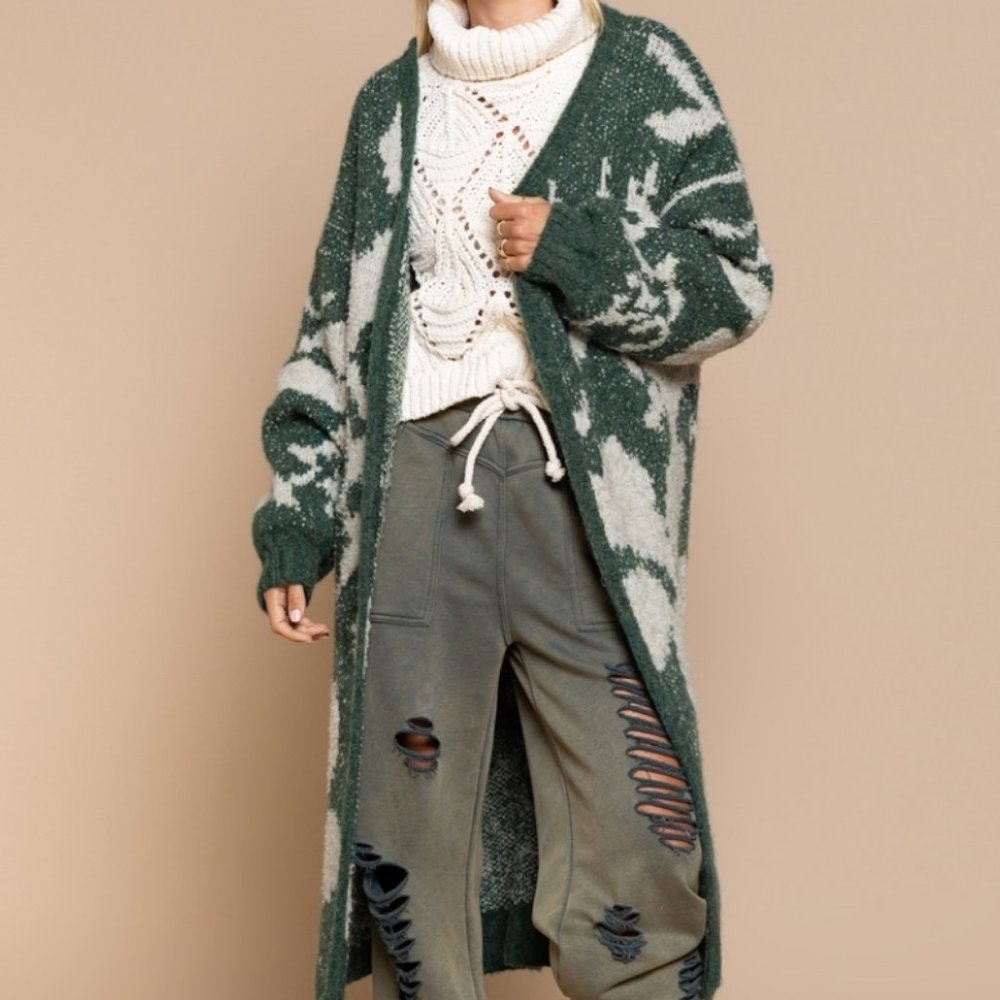 Printed Oversized Cardigan